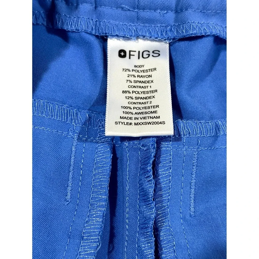 FIGS Tansen Jogger Scrub Pants Mens XS/S Blue Drawstring Waist Tapered Leg Work